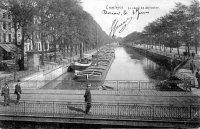 carte postale ancienne de Charleroi Le canal de dérivation