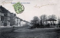carte postale ancienne de Soignies Square de la gare