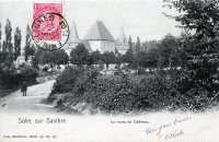 carte postale ancienne de Solre-sur-Sambre La route du Château
