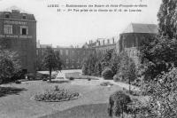 postkaart van Leuze-en-Hainaut Etablissement des Dames de Saint-François-de-Sales.  Vue prise de la grotte N-D de Lourdes