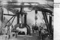 postkaart van Morlanwelz Le marteau pilon à la grosse forge