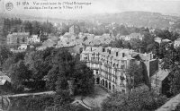 postkaart van Spa Vue postérieure de l'Hôtel Britannique où abdiqua l'ex-Kaiser le 9 nov 1918