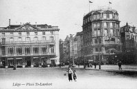 carte postale ancienne de Liège Place St Lambert