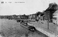 carte postale ancienne de Liège Quai de Maestricht