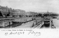carte postale ancienne de Liège Ecluse du Bassin de Commerce