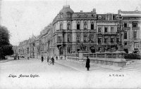 carte postale ancienne de Liège Avenue Rogier