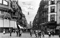 carte postale ancienne de Liège La rue Léopold