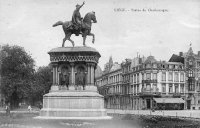 carte postale ancienne de Liège Statue de Charlemagne (Parc d'Avroy)
