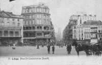 postkaart van Luik Place St Lambert et rue Léopold