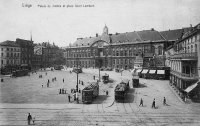 carte postale ancienne de Liège Palais de Justice et place Saint-Lambert