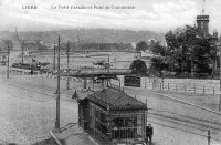 carte postale ancienne de Liège Le Petit Paradis et Pont de Commerce