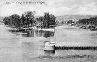carte postale ancienne de Liège Vue prise du pont de Fragnée