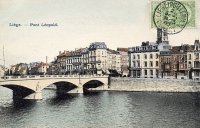 carte postale ancienne de Liège Pont Léopold