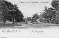 carte postale ancienne de Liège Square d'Avroy, le Discobole