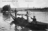 carte postale ancienne de Liège Exposition Universelle de 1905 - Promenade en gondole