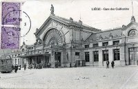 carte postale ancienne de Liège Gare des Guillemins