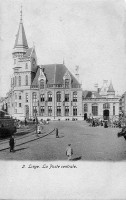 carte postale ancienne de Liège La Poste centrale