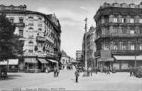carte postale ancienne de Liège Place du Théatre - Place Verte