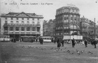 carte postale ancienne de Liège Place St Lambert - Les Pigeons