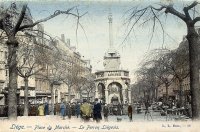 carte postale ancienne de Liège Place du Marché - Le Perron Liégeois
