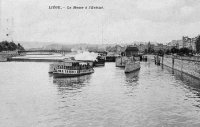 carte postale ancienne de Liège La Meuse à l'Evêché