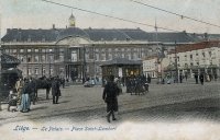 carte postale ancienne de Liège Le Palais - Place Saint-Lambert