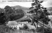postkaart van Aywaille Le chemin de fer et le château Moulon