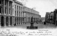 carte postale ancienne de Liège Place de l'université