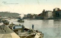 carte postale ancienne de Liège Passerelle et pont des Arches