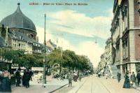 carte postale ancienne de Liège Hôtel de ville - Place du marché