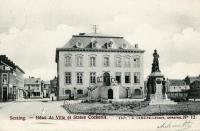 postkaart van Seraing Hôtel de ville et Statue Cockerill