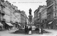 carte postale ancienne de Liège Rue Vinâve d'ile  et fontaine de la Vierge