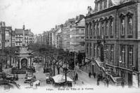 carte postale ancienne de Liège Hôtel de ville et le Perron