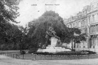 carte postale ancienne de Liège Statue Monument Rogier