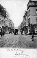 carte postale ancienne de Liège Rue entre deux-ponts au croisement de la rue derrière les potiers