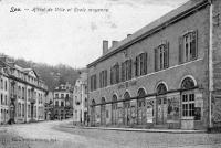 carte postale ancienne de Spa Hôtel de Ville et Ecole moyenne