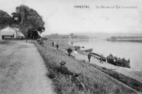 postkaart van Herstal La Meuse au Tir Communal