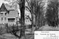 carte postale ancienne de Spa Promenade des Fontaines. Avenue Barisart.
