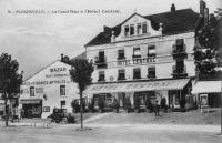 carte postale ancienne de Florenville La Grand Place et l'hôtel Central