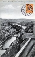 carte postale de Namur Vue sur la Sambre et la Meuse, prise de la Citadelle