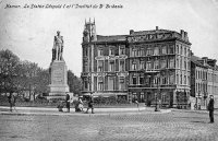 carte postale de Namur La Statue Léopold 1er et l'Institut du Dr Bribosia