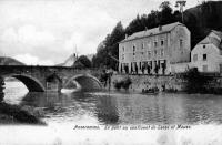 postkaart van Anseremme Le pont au confluent de Lesse et Meuse