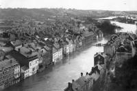 carte postale de Namur Inondations - Le pont de la Sambre presque sous eau