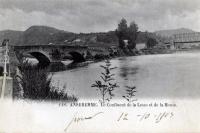 postkaart van Anseremme Le Confluent de la Lesse et de la Meuse