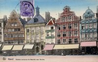 carte postale ancienne de Gand Vieilles maisons du marchÃ© aux grains