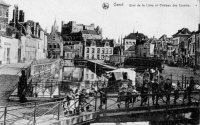 carte postale ancienne de Gand Quai de la Liève et château des Comtes