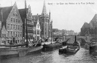 postkaart van Gent Le Quai aux Herbes et le pont St-Michel