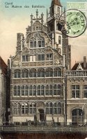 carte postale ancienne de Gand La Maison des Bateliers