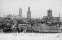 carte postale ancienne de Gand Panorama - Vue prise du château des Comtes