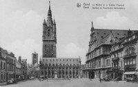 carte postale ancienne de Gand Le Beffroi et le Théatre Flamand